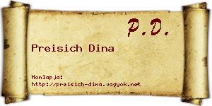 Preisich Dina névjegykártya